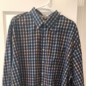 Peter Millar Blue and Black Gingham Casual Shirt